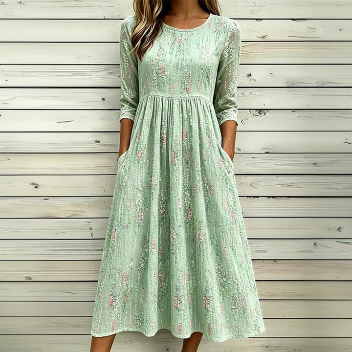 Vintage Kukkakuvioinen Mekko
