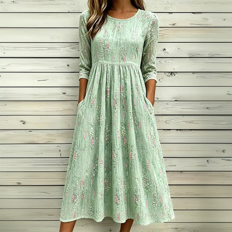 Vintage Kukkakuvioinen Mekko