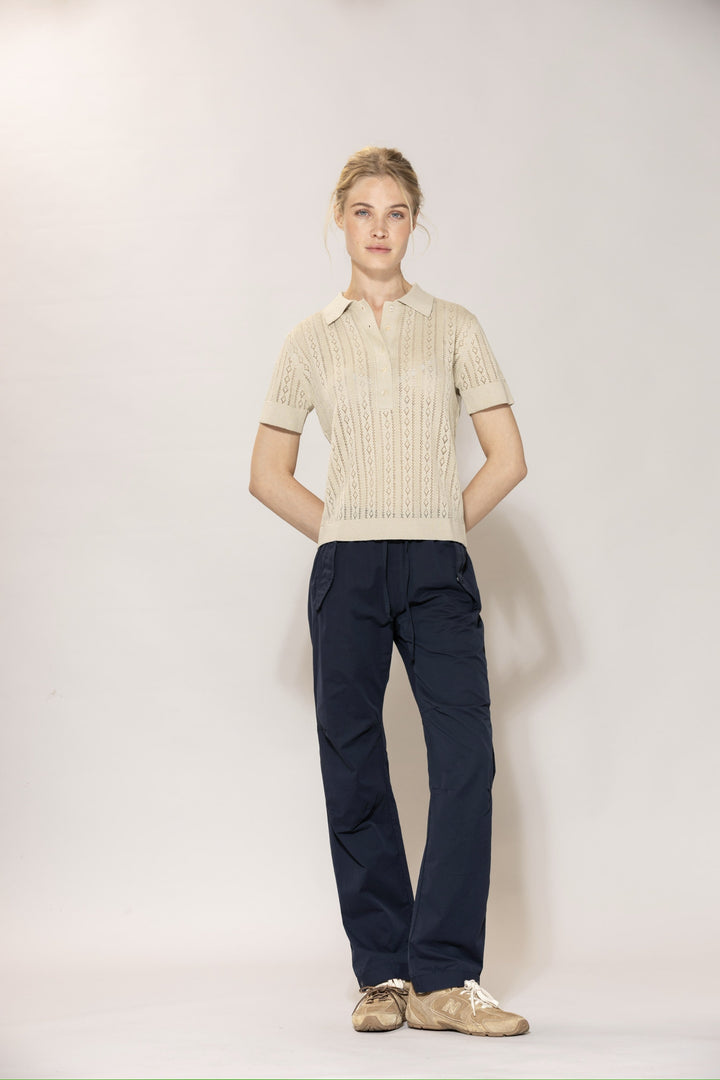 Lina Polo Knit - Chalk-Melange