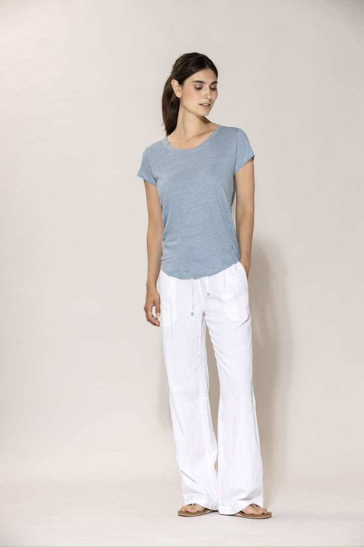 Lotta linen Tee - Dark Skyblue