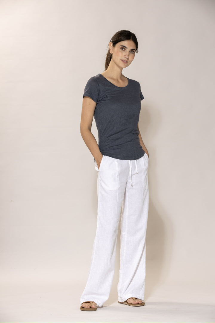 Lotta linen Tee - Dusty Navy