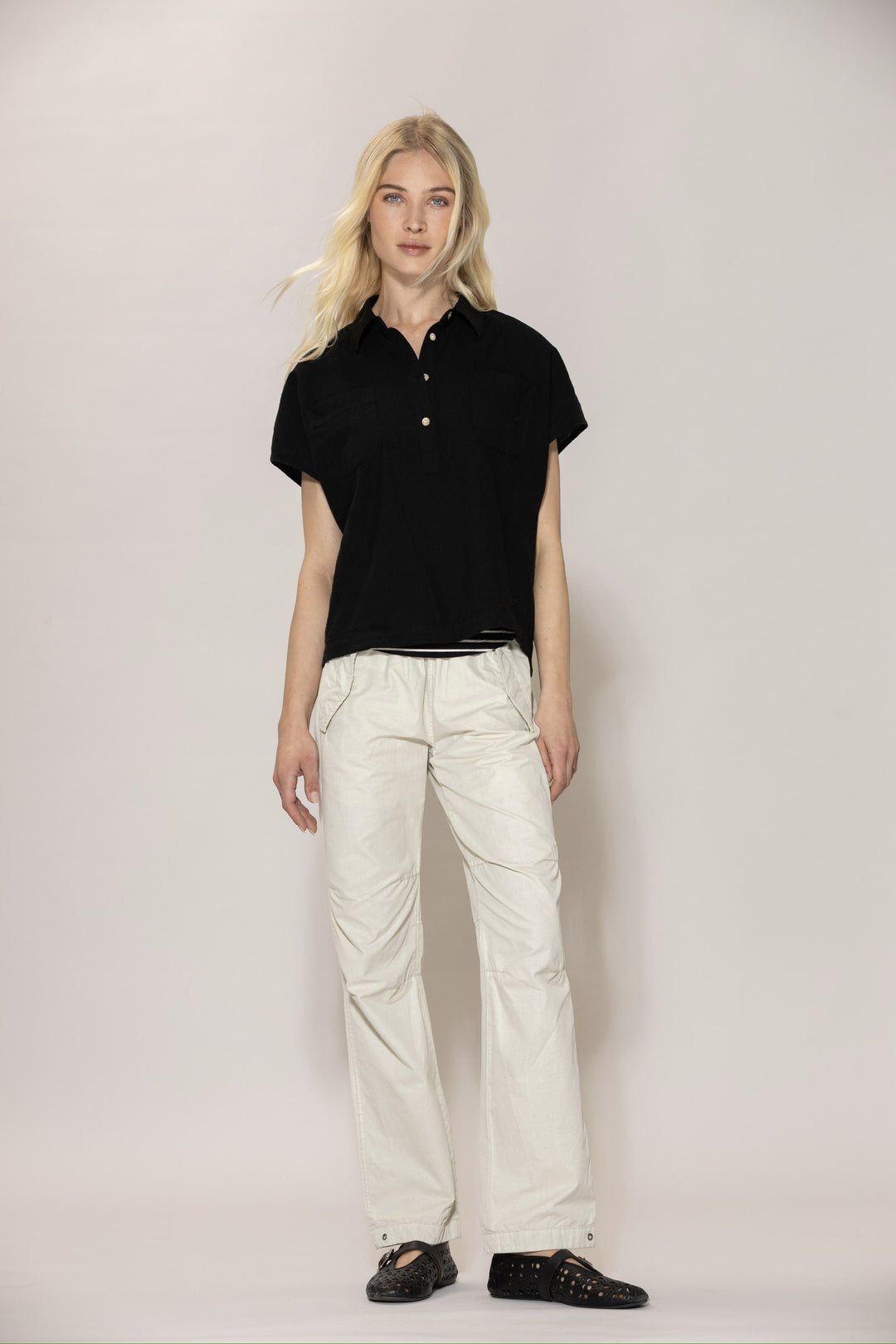 Lisbeth short linen Shirt - Black