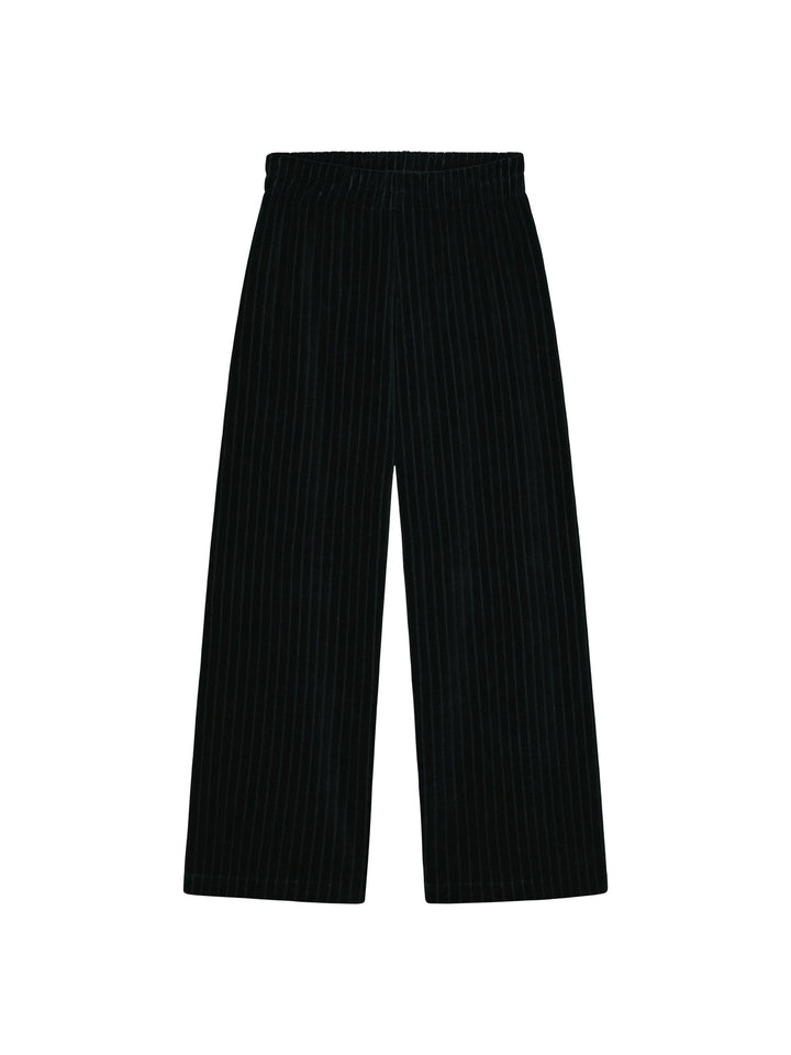 Velour Rib Housut, Musta