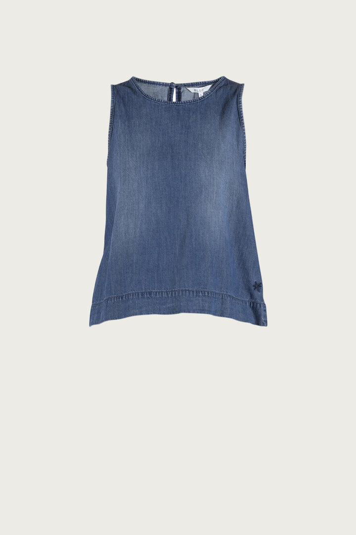 Lin tencel Top Denim Blue