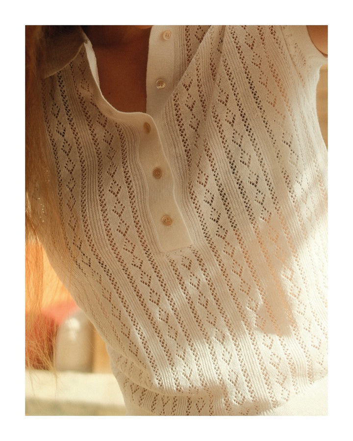 Lina Polo Knit - White