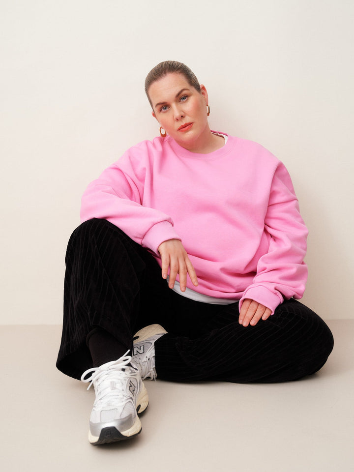 Velour Rib Housut, Musta