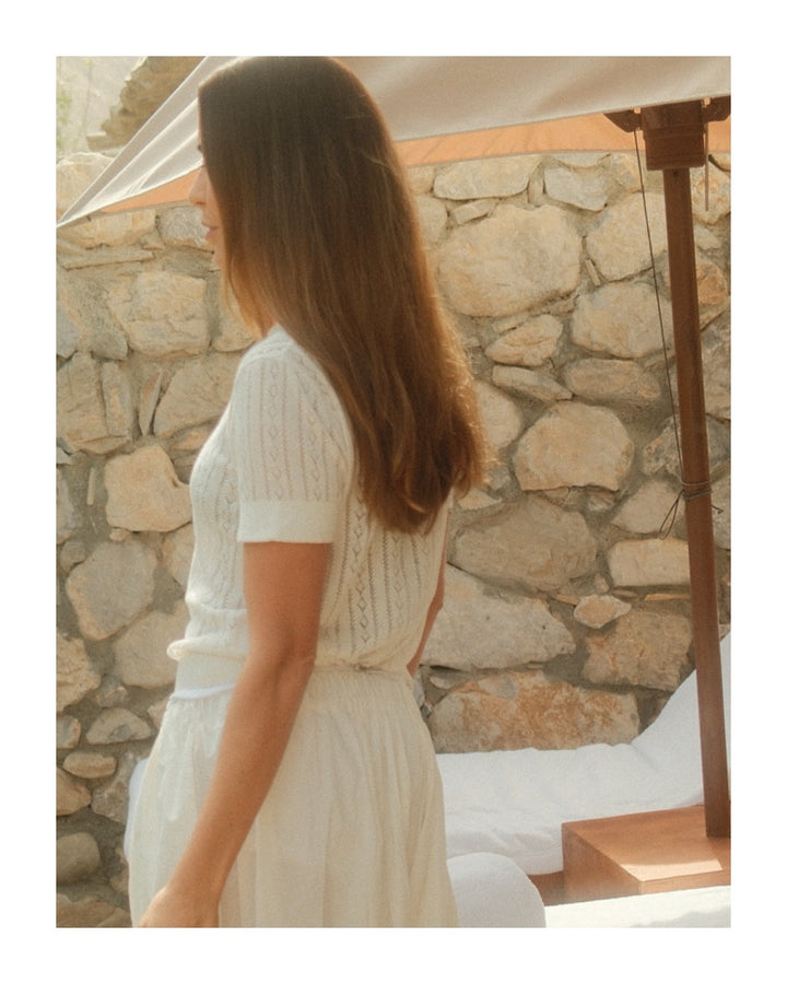 Lina Polo Knit - White