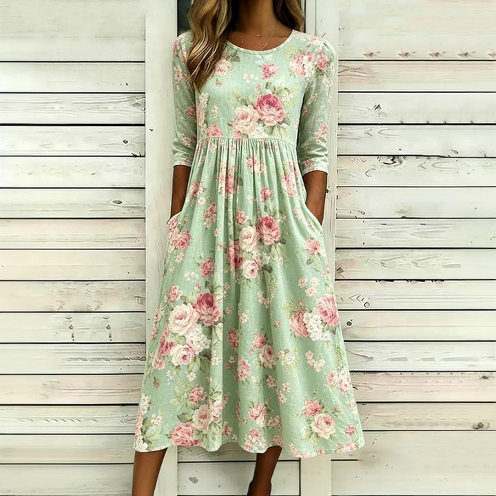 Vintage Kukkakuvioinen Mekko