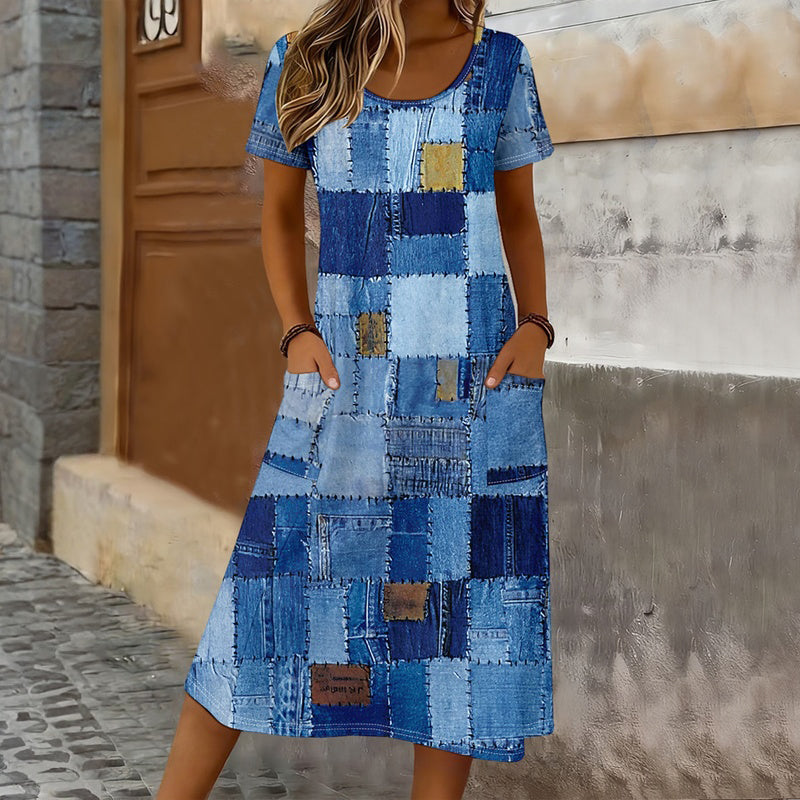 Vintage-Väriblokkimekko