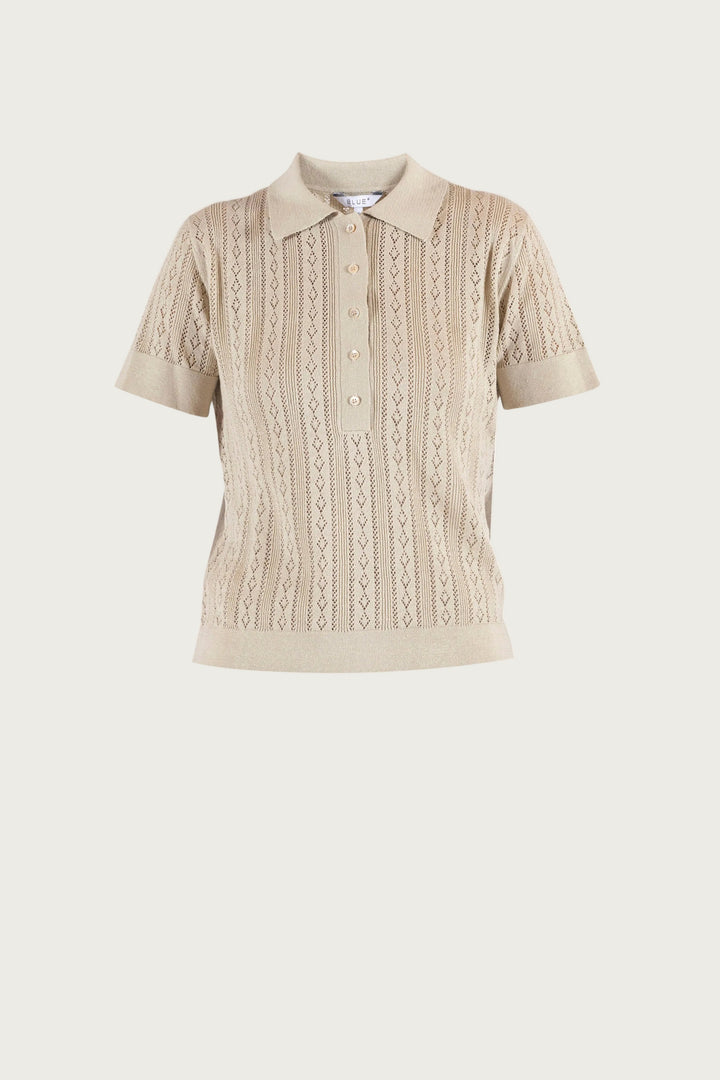 Lina Polo Knit - Chalk-Melange
