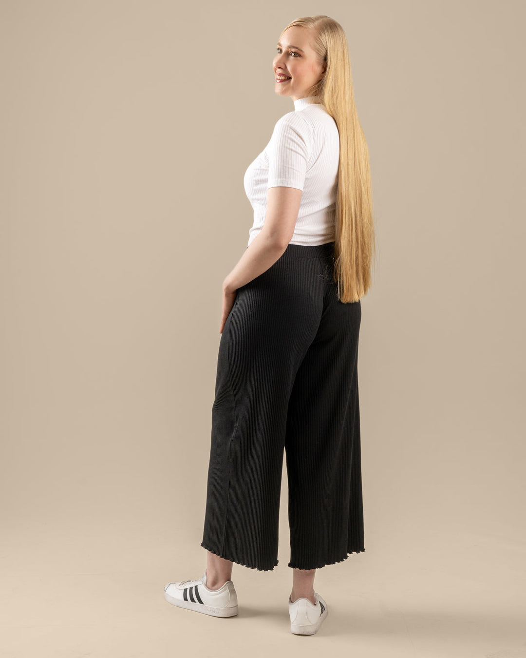 Ribbi Culottes Pitkä, Musta