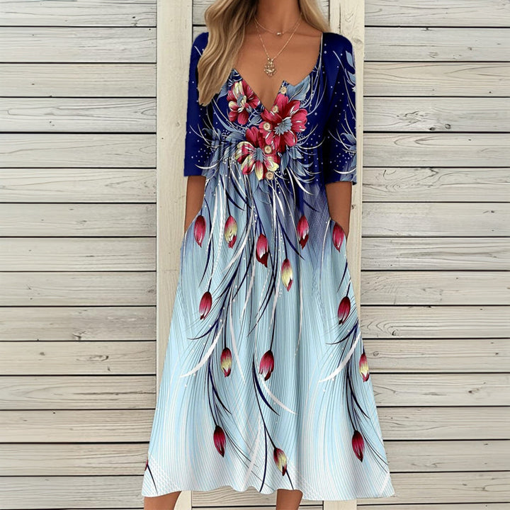 Vintage Kukkakuvioinen Mekko